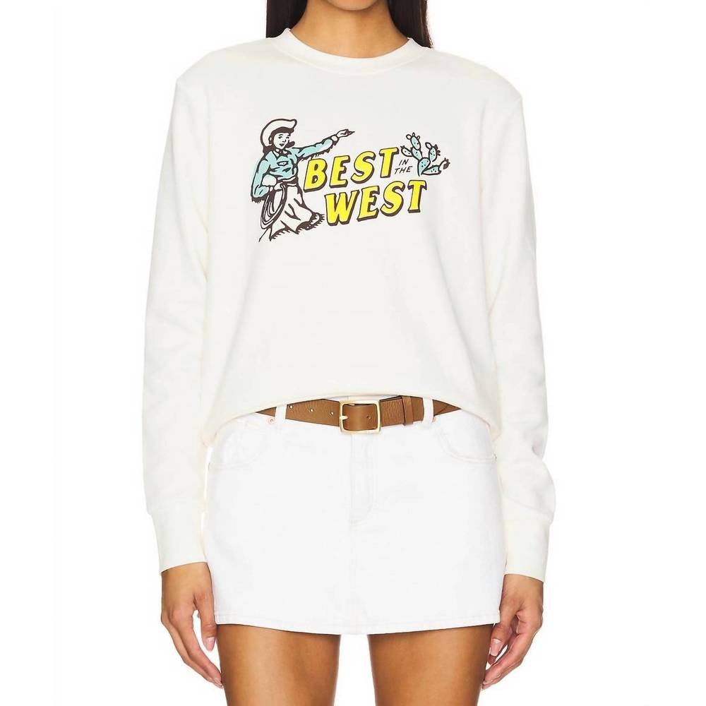 NEW SENDERO PROVISIONS CO. best in the west sweatshirt in white